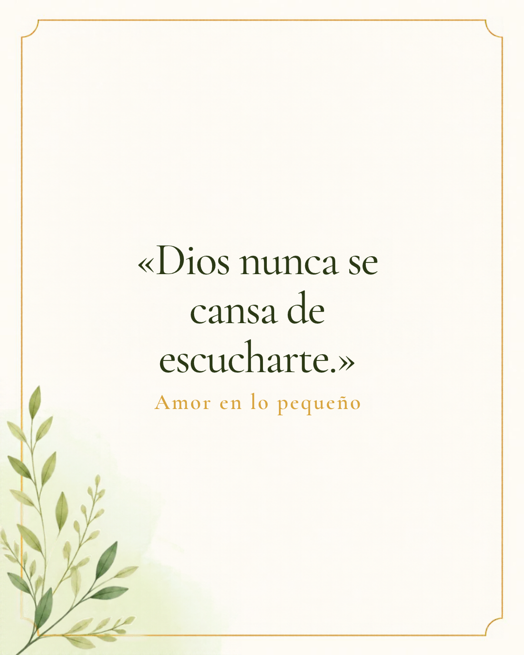 Tarjeta con una frase de amor y esperanza